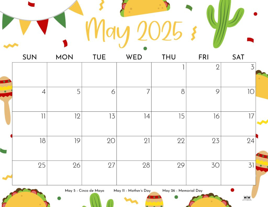 May 2025 Calendars - 107 Free Printables | Printabulls | Calendar May 2025 Printable