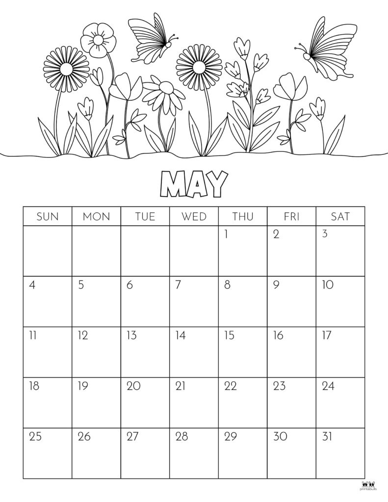 May 2025 Calendars - 107 Free Printables | Printabulls | Free Printable May 2025 Calendar