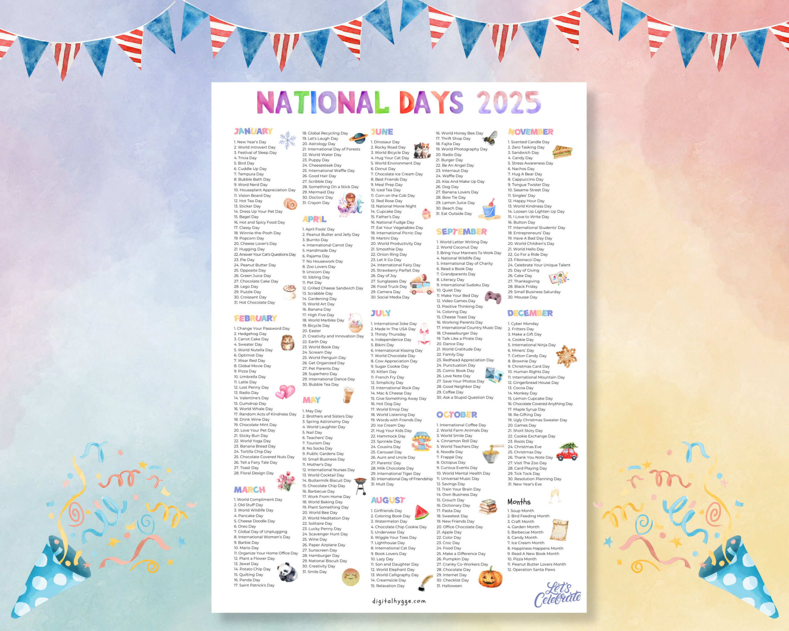 National Days Calendar Printable 2025 National Holidays Calendar | Calendar 2025