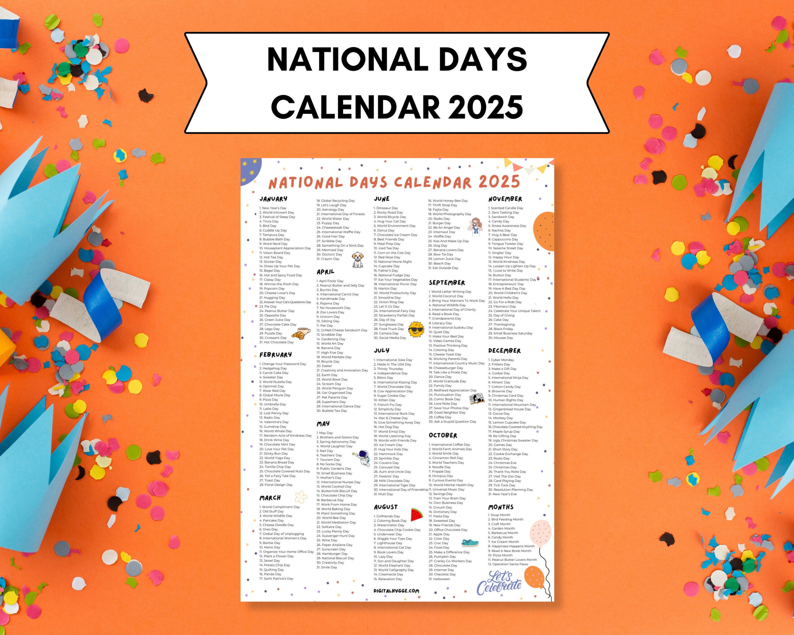 National Days Calendar Printable 2025 National Holidays Calendar | National Day Calendar 2025 Printable Free Download