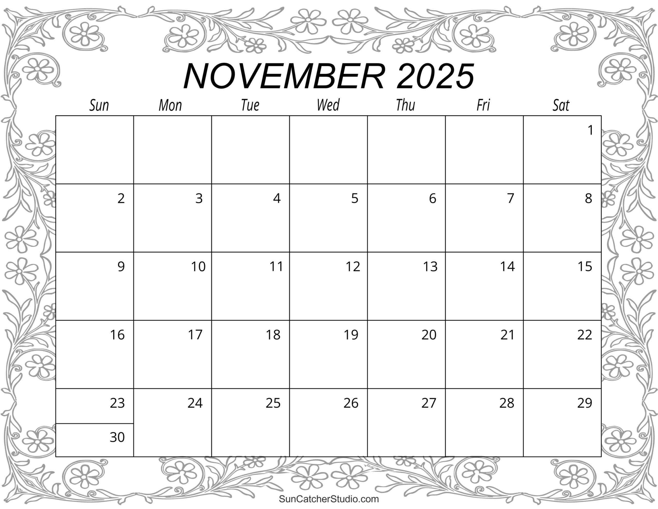 November 2025 Calendar (Free Printable) – Diy Projects, Patterns | Calendar 2025