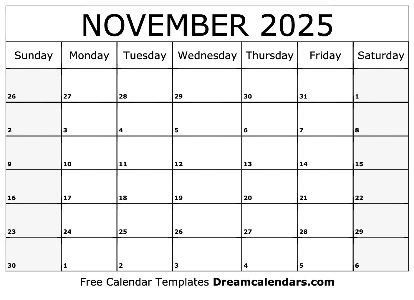 November 2025 Calendar - Free Printable With Holidays And Observances | November 2025 Printable Calendar with Holidays