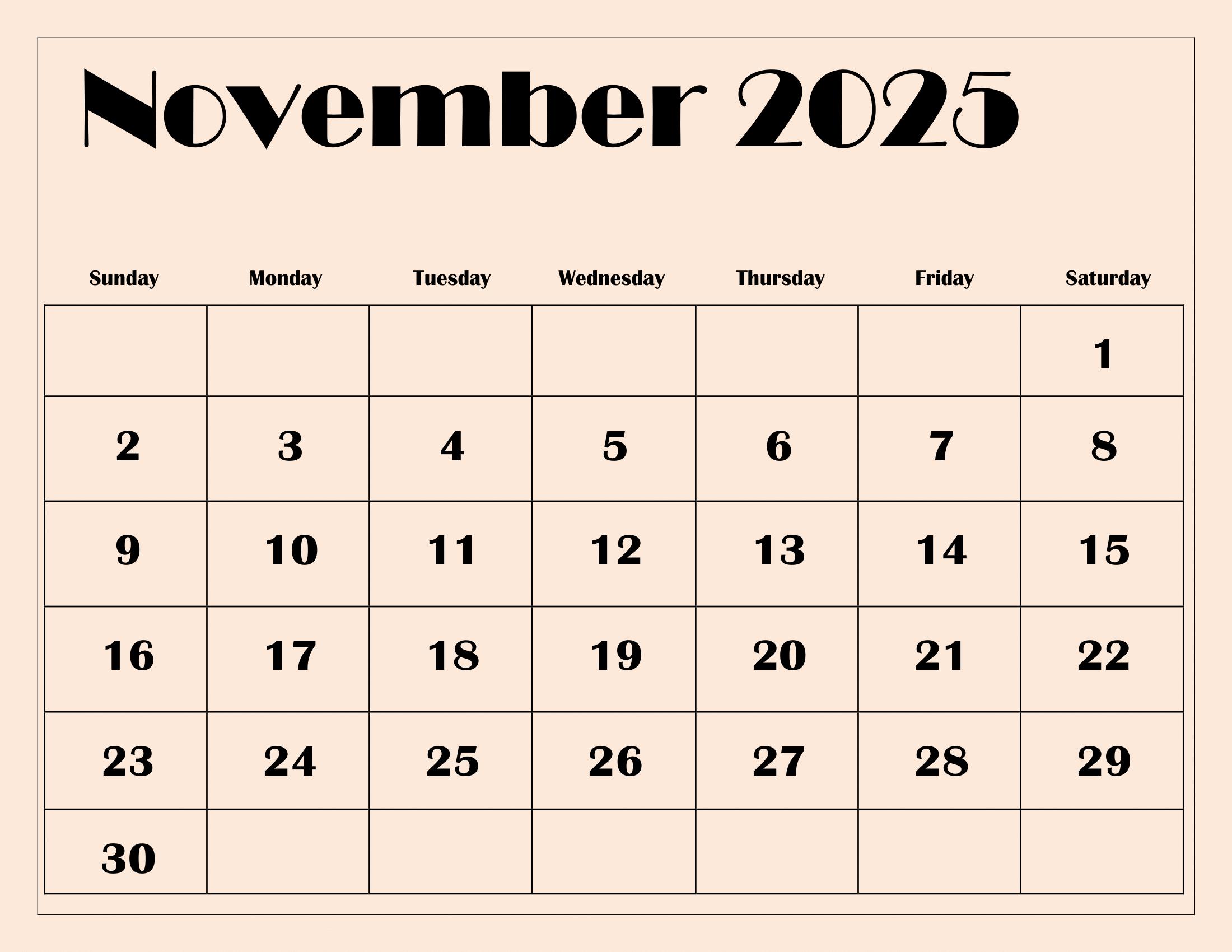 November 2025 Calendar Printable Pdf Template With Holidays | Printable Calendar 2025 November