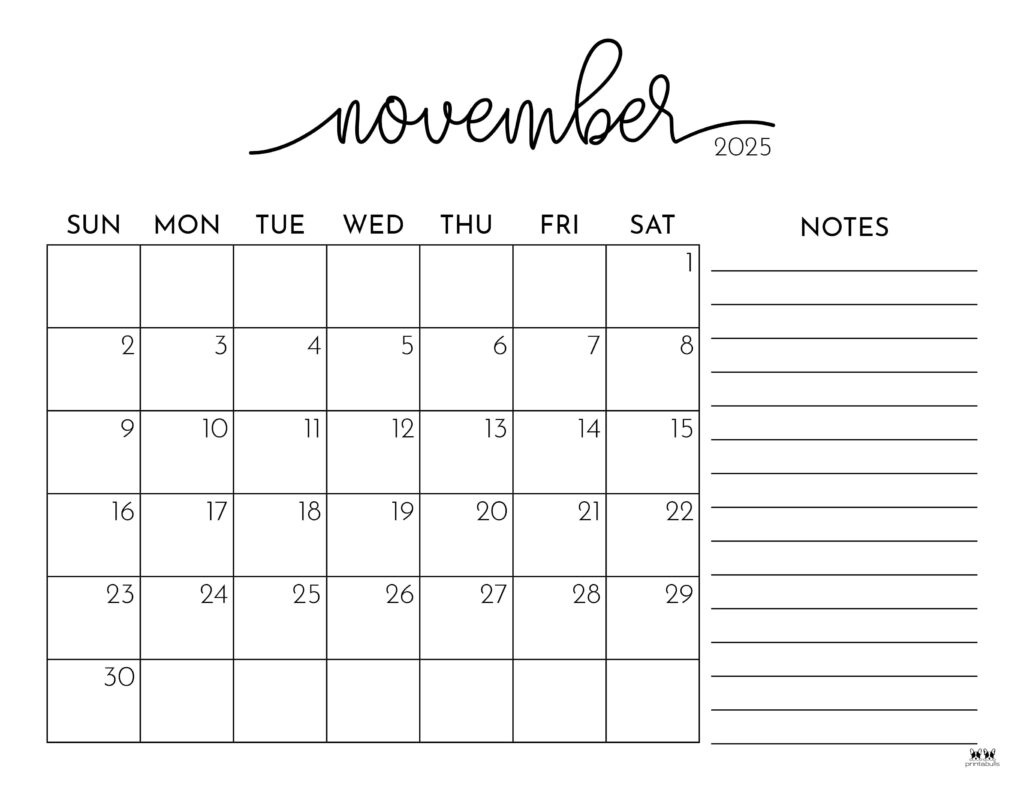 November 2025 Calendars - 107 Free Printables | Printabulls | Calendar 2025