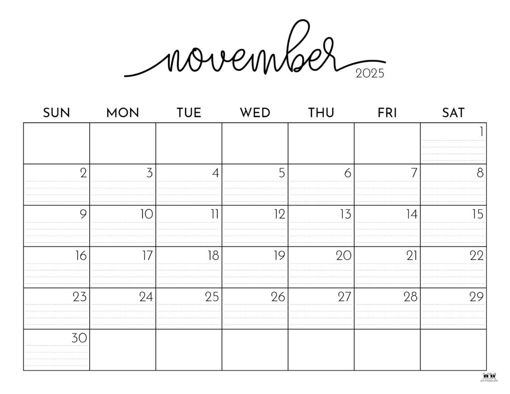 November 2025 Calendars - 107 Free Printables | Printabulls | Calendar 2025