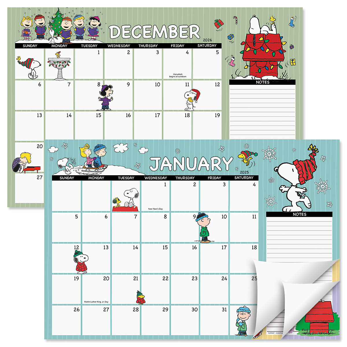 Peanuts® 2025–2026 Calendar Pad | Colorful Images | Calendar 2025