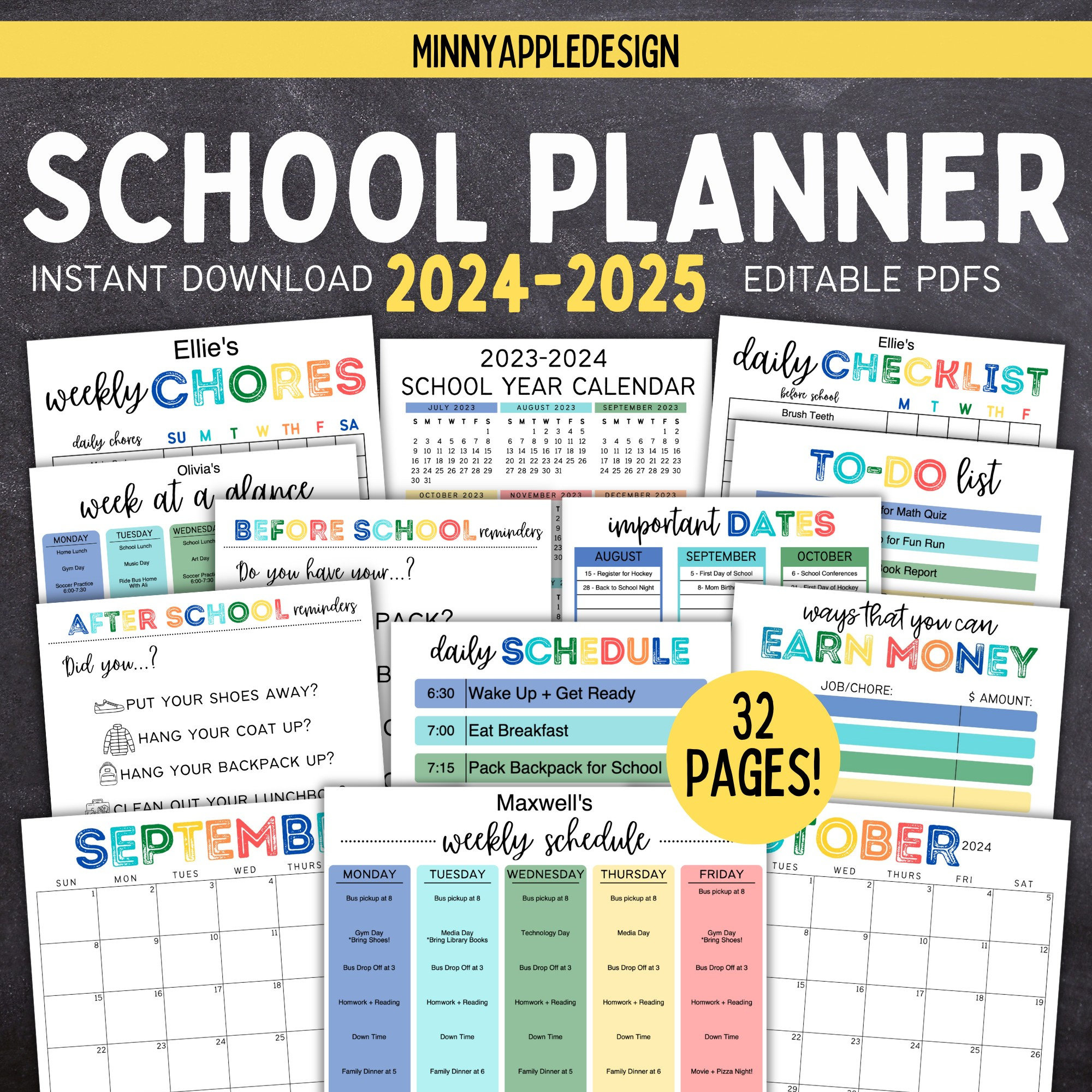 Printable Editable 2024-2025 School Planner School Calendar School | Calendar 2025