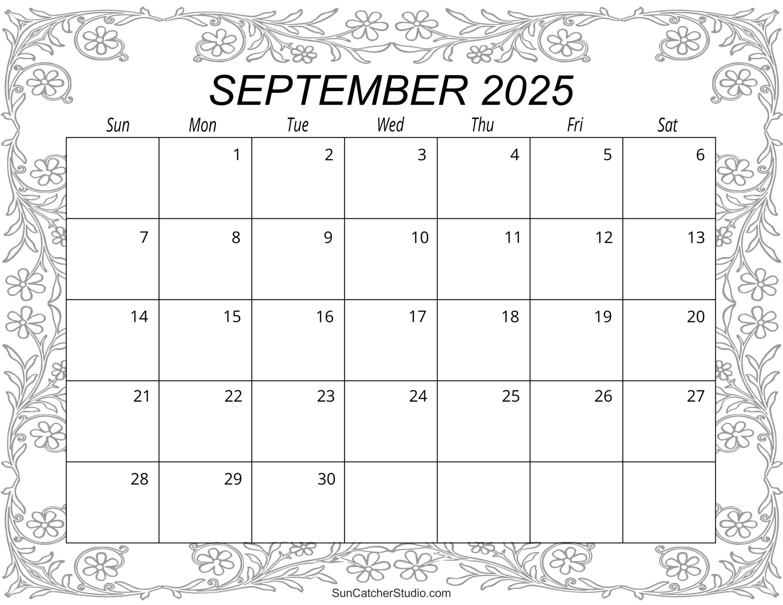 September 2025 Calendar (Free Printable) – Diy Projects, Patterns | Free Printable September Calendar 2025