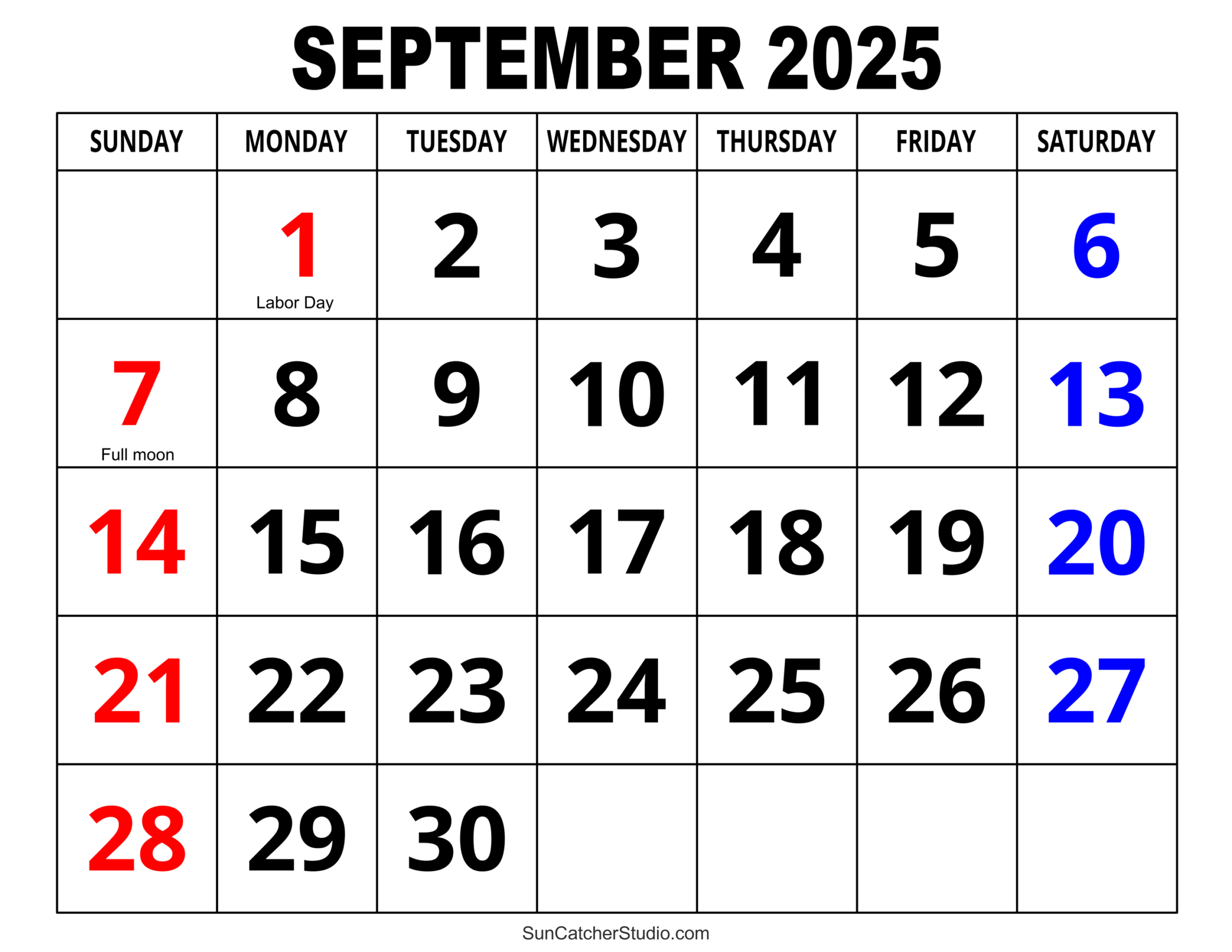 September 2025 Calendar (Free Printable) – Diy Projects, Patterns | Printable Calendar Sept 2025