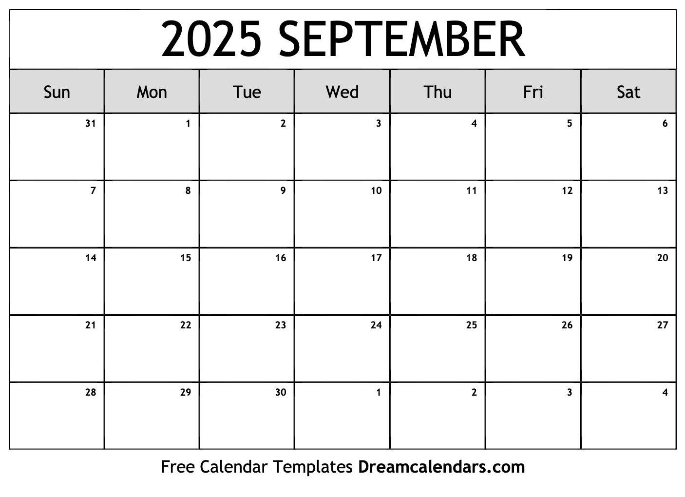 September 2025 Calendar - Free Printable With Holidays And Observances | Blank September 2025 Calendar Printable