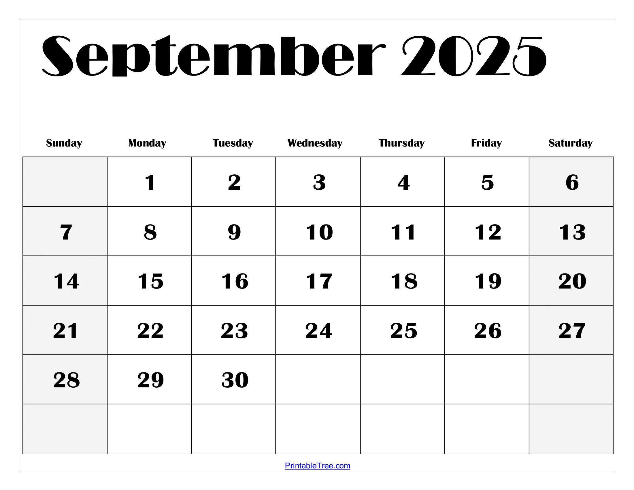 September 2025 Calendar Printable Pdf Template With Holidays | 2025 September Calendar Printable