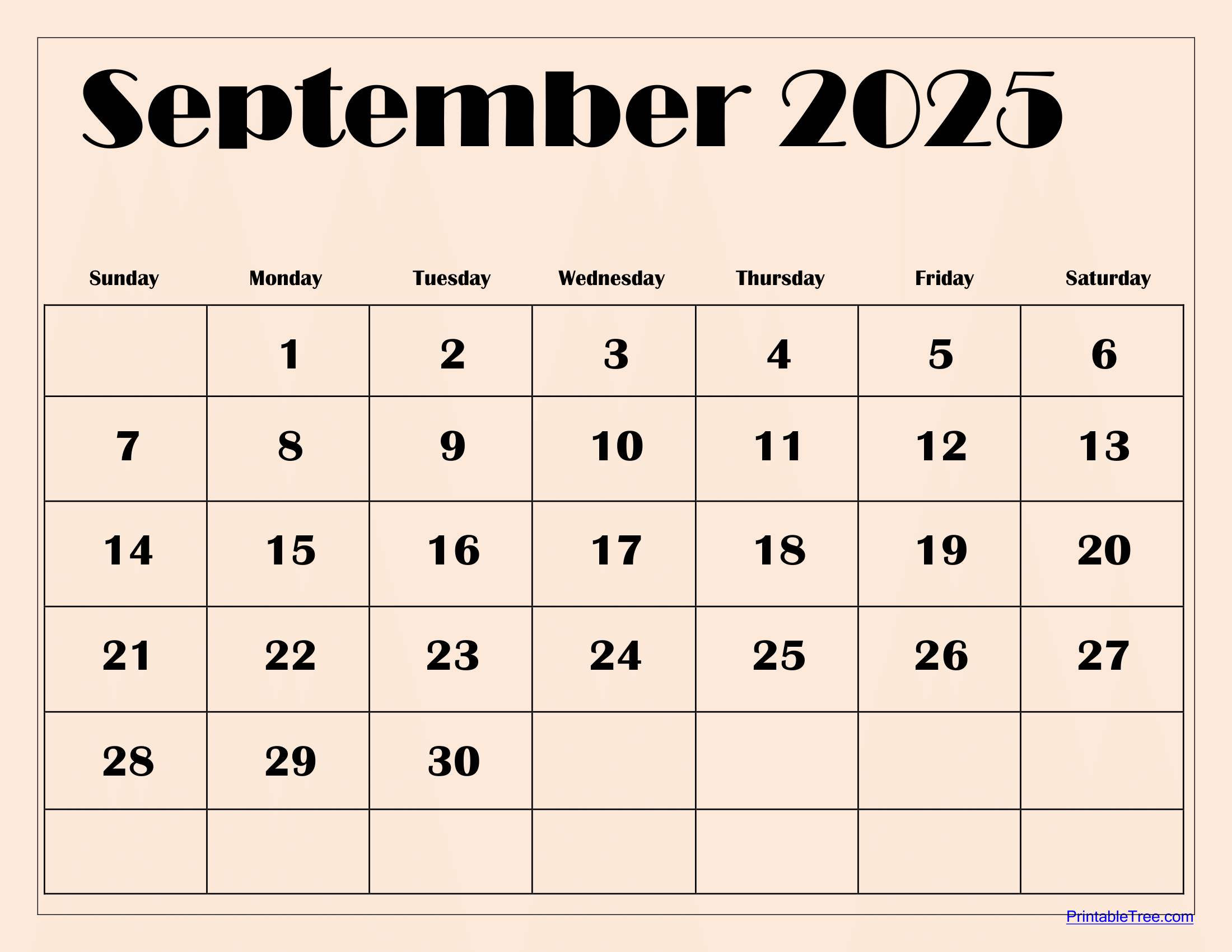 September 2025 Calendar Printable Pdf Template With Holidays | Blank September 2025 Calendar Printable