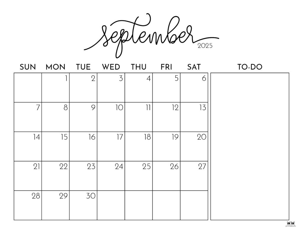 September 2025 Calendars - 107 Free Printables | Printabulls |  Calendar 2025