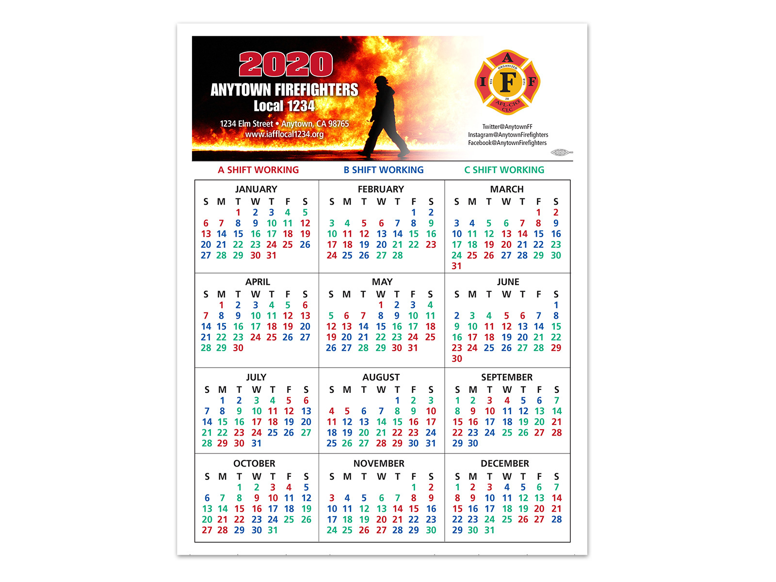 Shift Calendars — Firefighters Print &amp; Design | Printable Firefighter Shift Calendar 2025