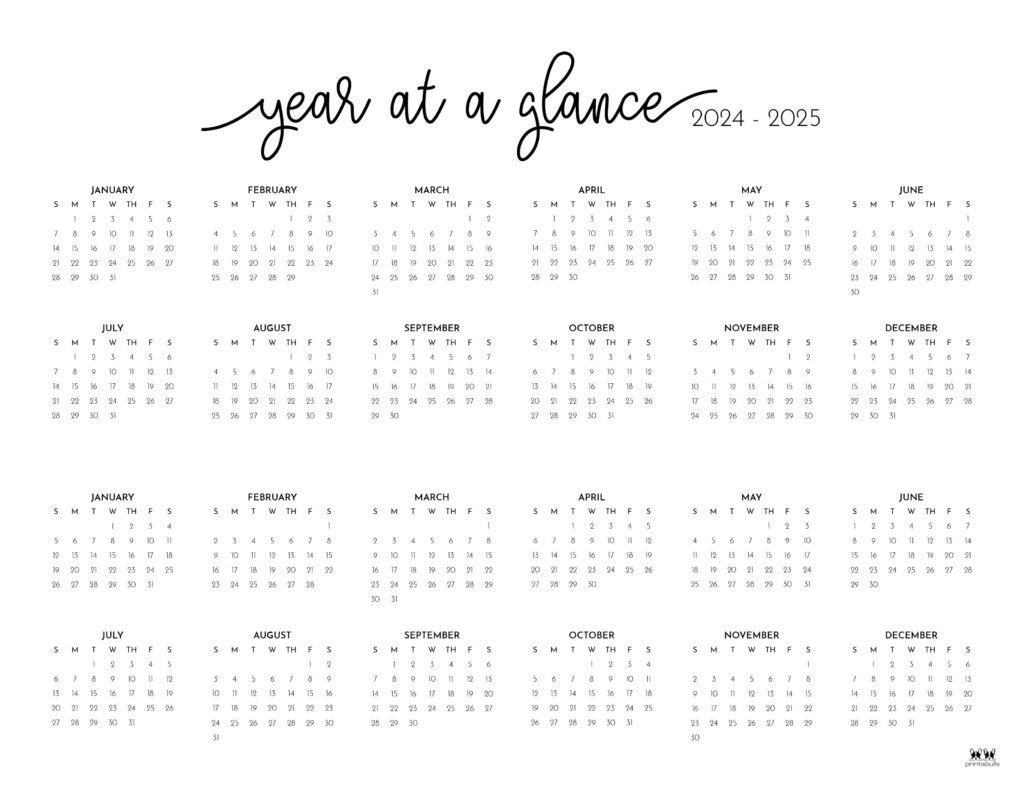 2024-2025 Two Year Calendars - 10 Free Printables | Printabulls | Two Year Calendar 2024 and 2025 Printable