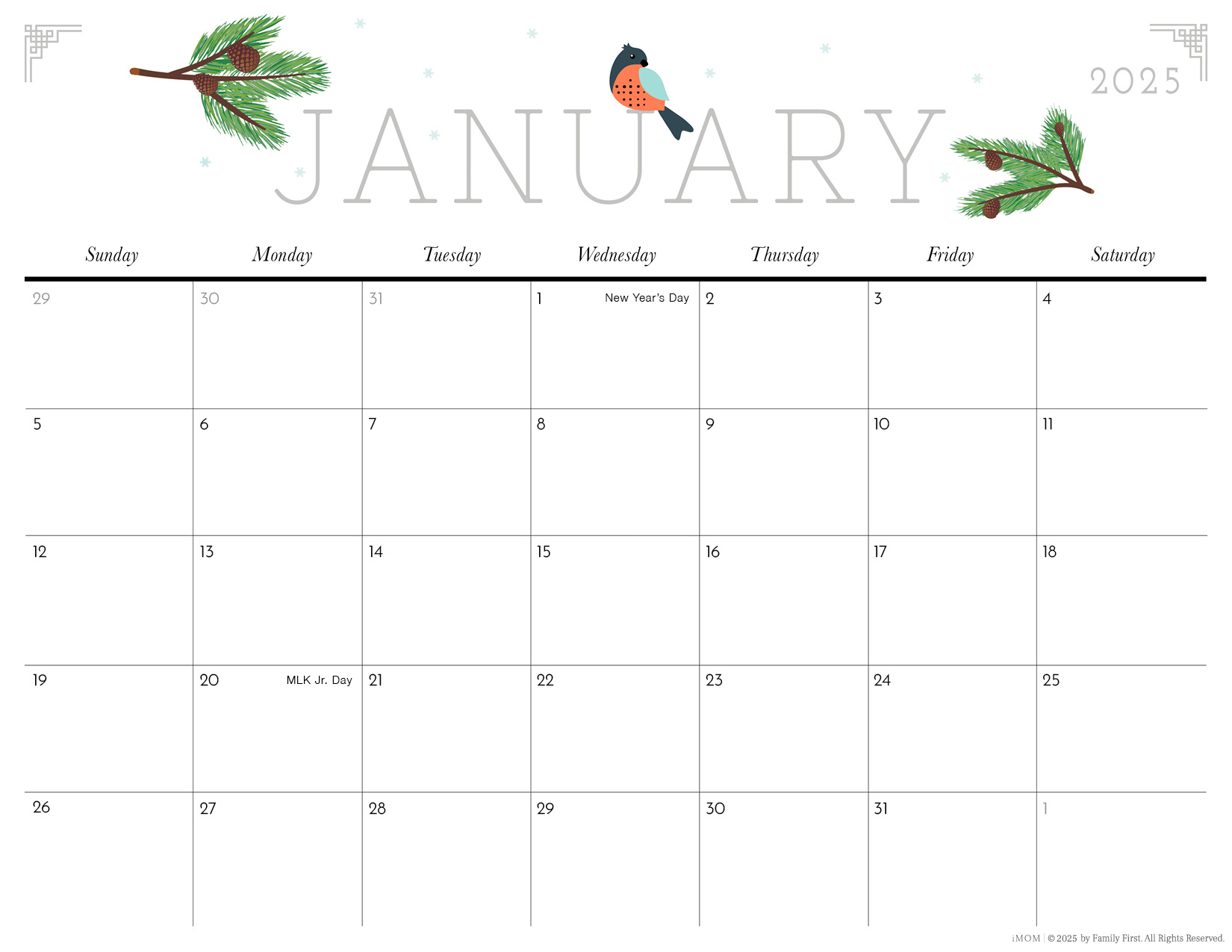 2025 Cute Printable Calendars For Moms - Imom | Cute 2025 Printable Calendar