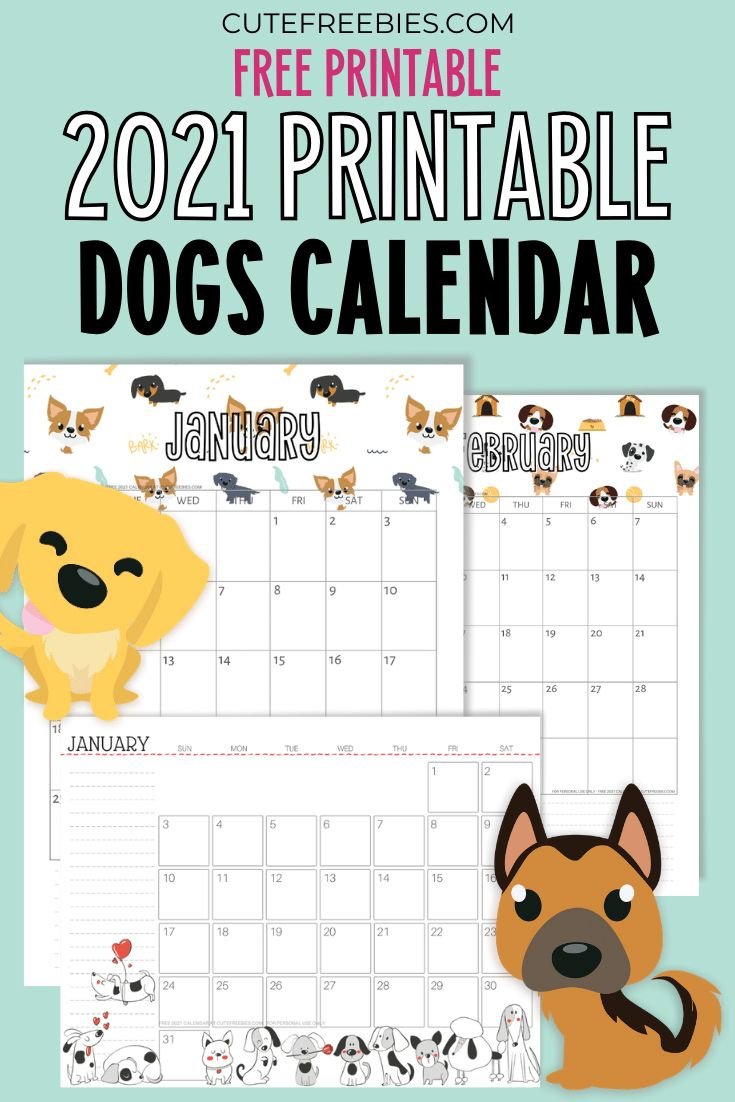 2025 Free Printable Dogs Calendar For A Happy Year - Cute Freebies | Free Printable Dog Calendar 2025