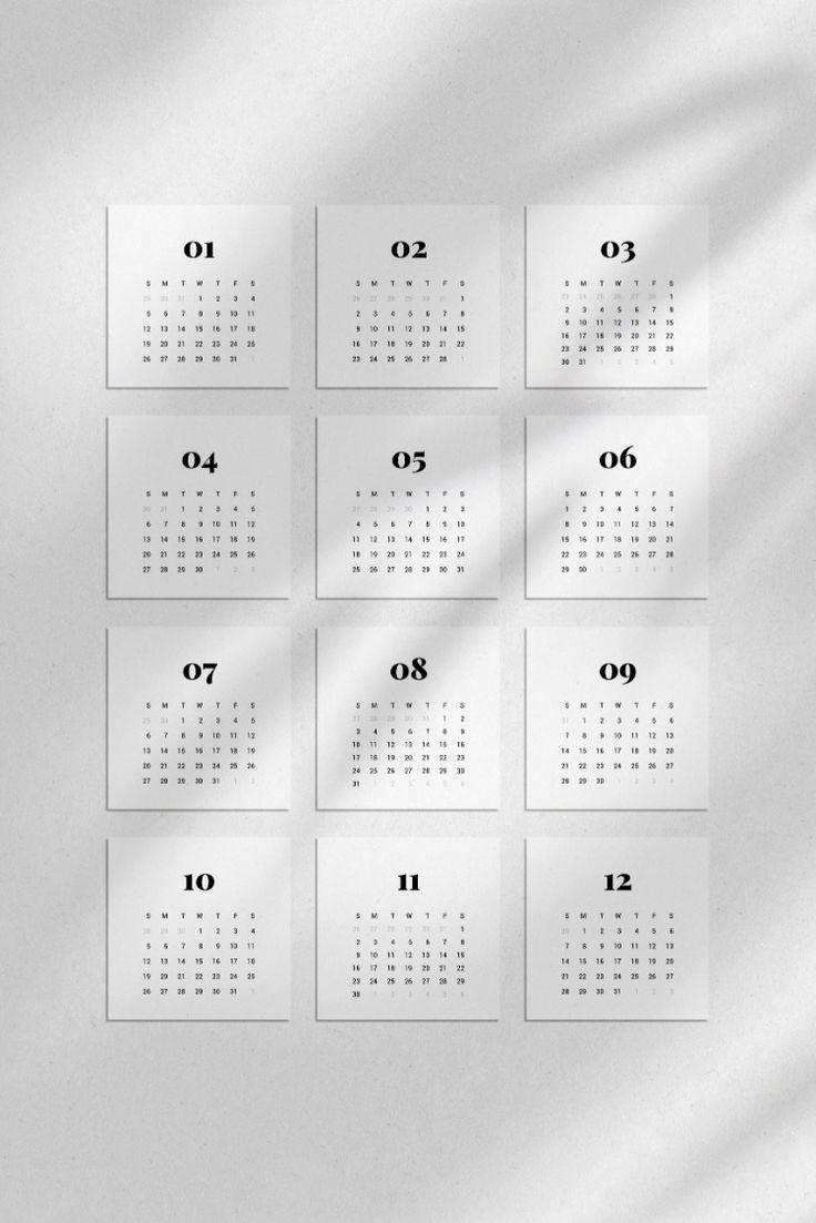 2025 Mini Calendar Printable Bujo Calendar 2025 4X4 3X3 2X2 Pdf + Jpg | Calendar 2025