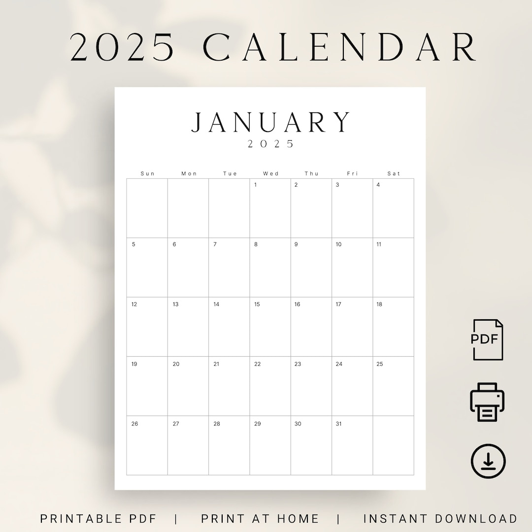 2025 Printable Kalender 2025 Monatsplaner Portrait 2024 Luxe Monatskalender  Hochformat A4 Letter Size Sonntag &amp; Montag Startkalender Pdf - Etsy.de |  Calendar 2025