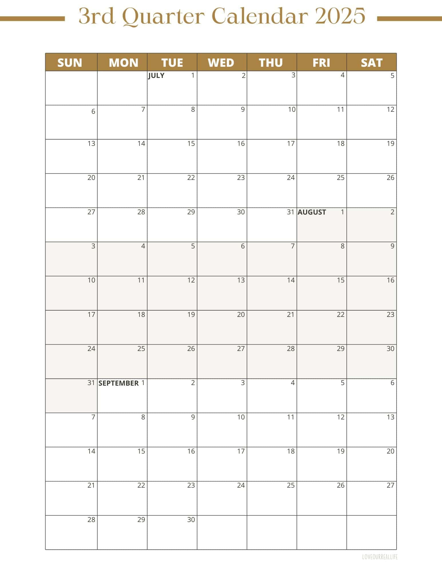 3 Month Calendar Printables: 2025 And 2026! ⋆ Love Our Real Life | Three Month Printable Calendar 2025