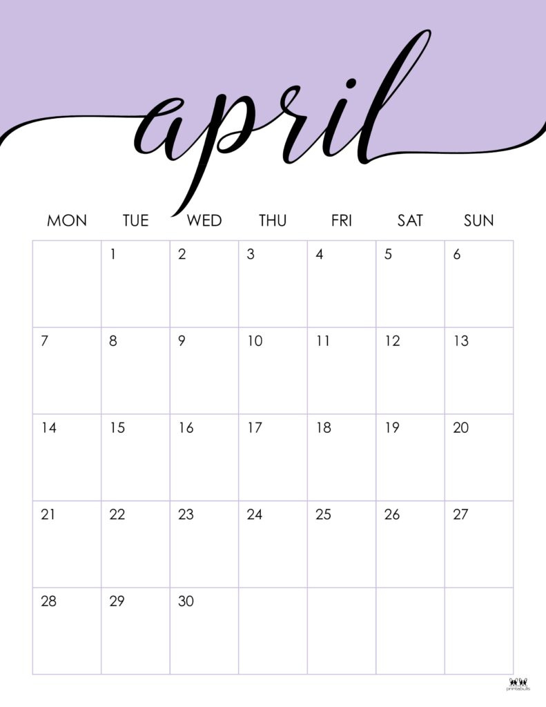 April 2025 Calendars - 107 Free Printables | Printabulls | Free April 2025 Printable Calendar