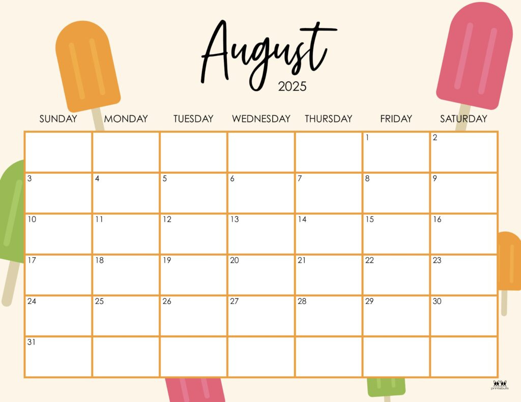 August 2025 Calendars - 107 Free Printables | Printabulls | Blank August Calendar 2025 Printable