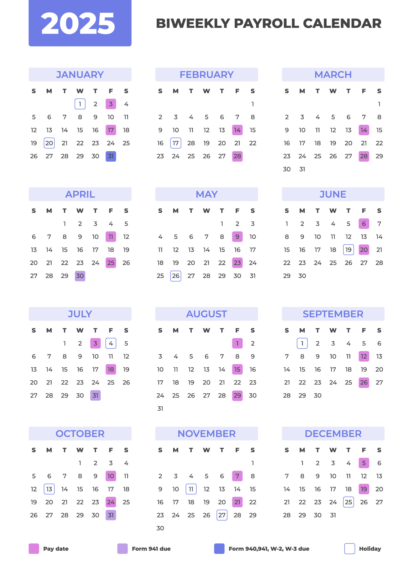 Biweekly Payroll Calendar 2024-2025 Free Google Docs Template | Calendar 2025