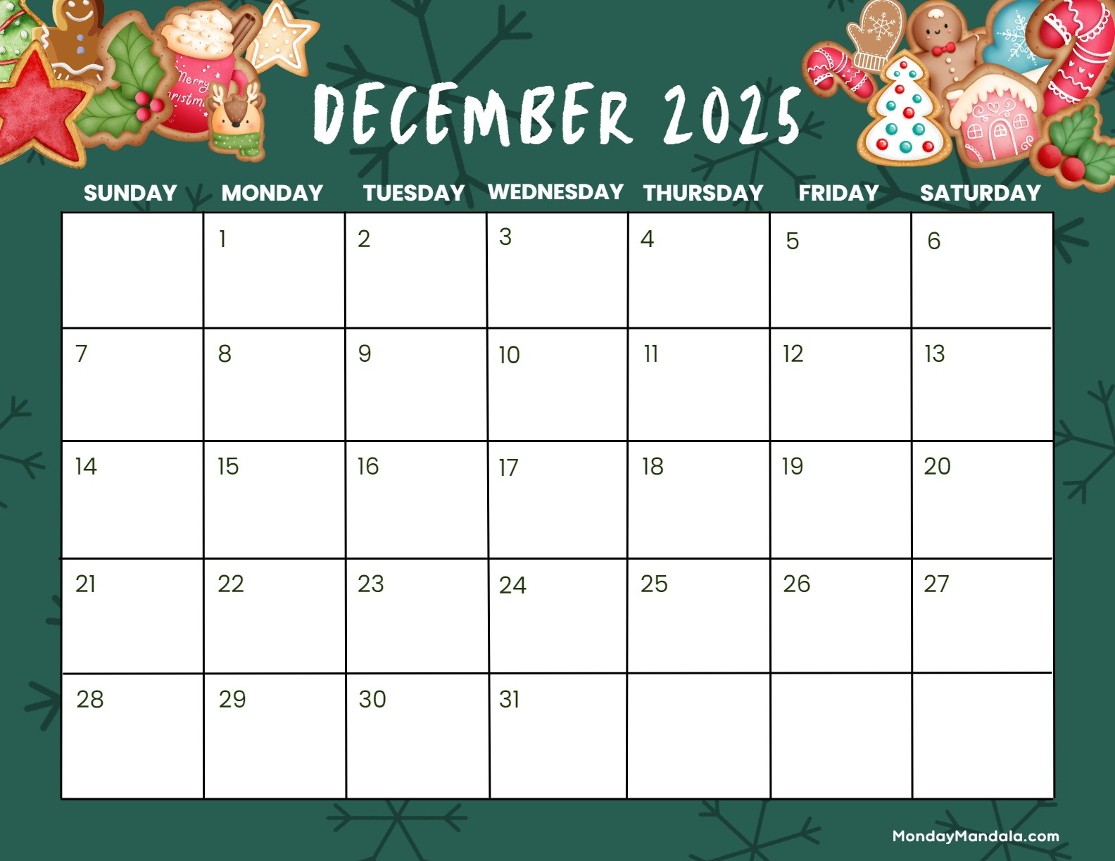 December 2025 Calendar (52 Free Pdf Printables) | Calendar 2025