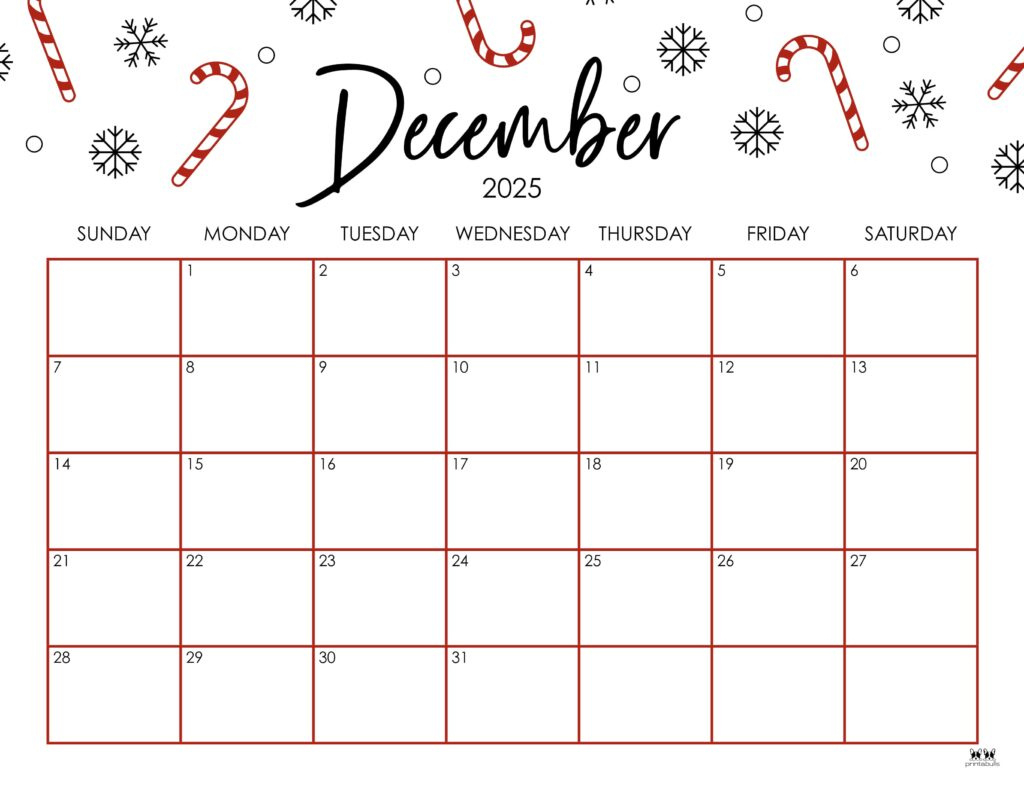 December 2025 Calendars - 107 Free Printables | Printabulls | Calendar 2025