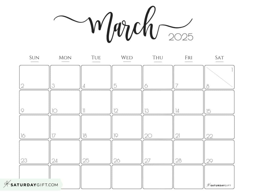 Elegant Printable Calendar 2025Saturdaygift - Readers&amp;#039; Favorite | Free Printable Monthly Calendar 2025 Landscape