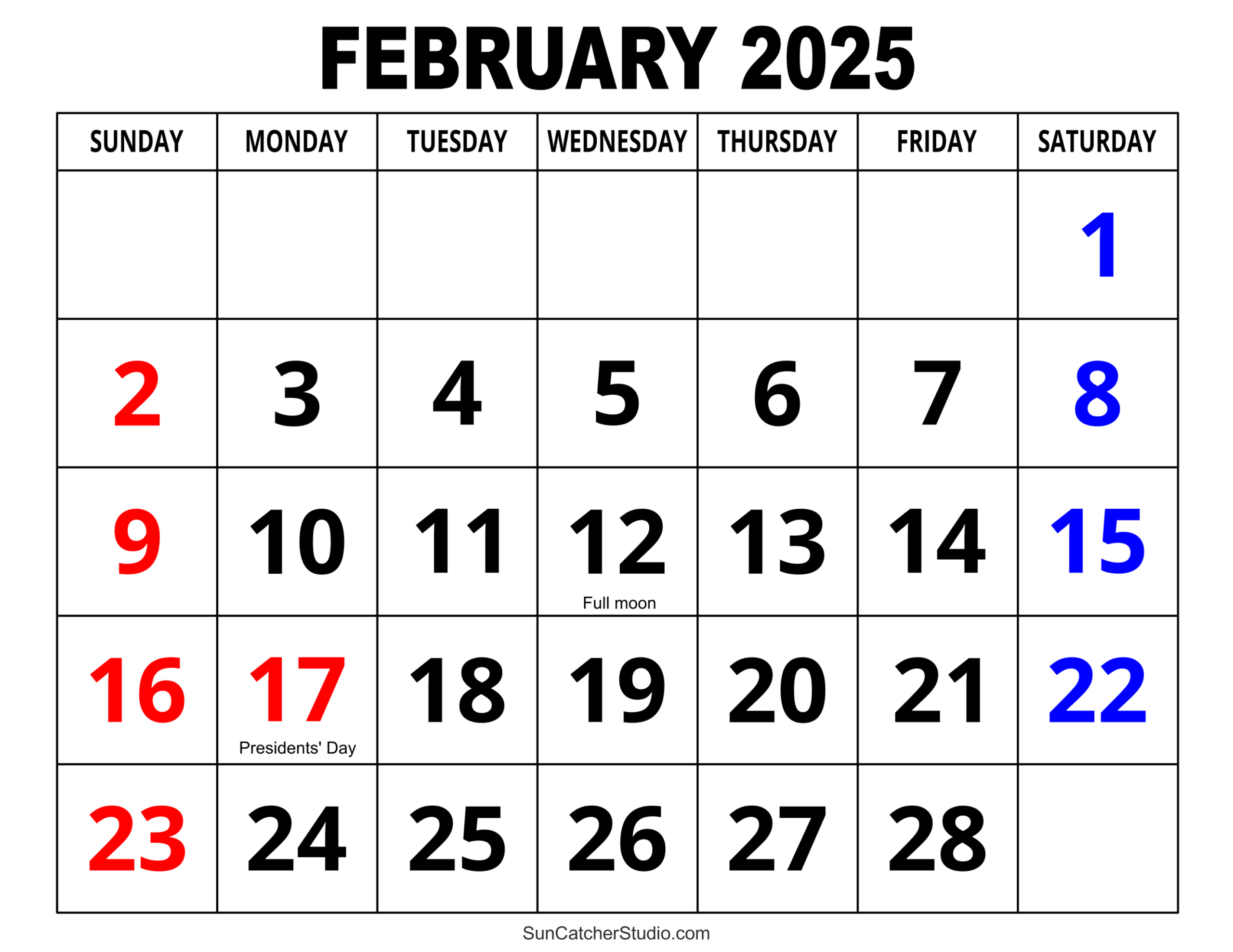 February 2025 Calendar (Free Printable) – Diy Projects, Patterns | Calendar 2025