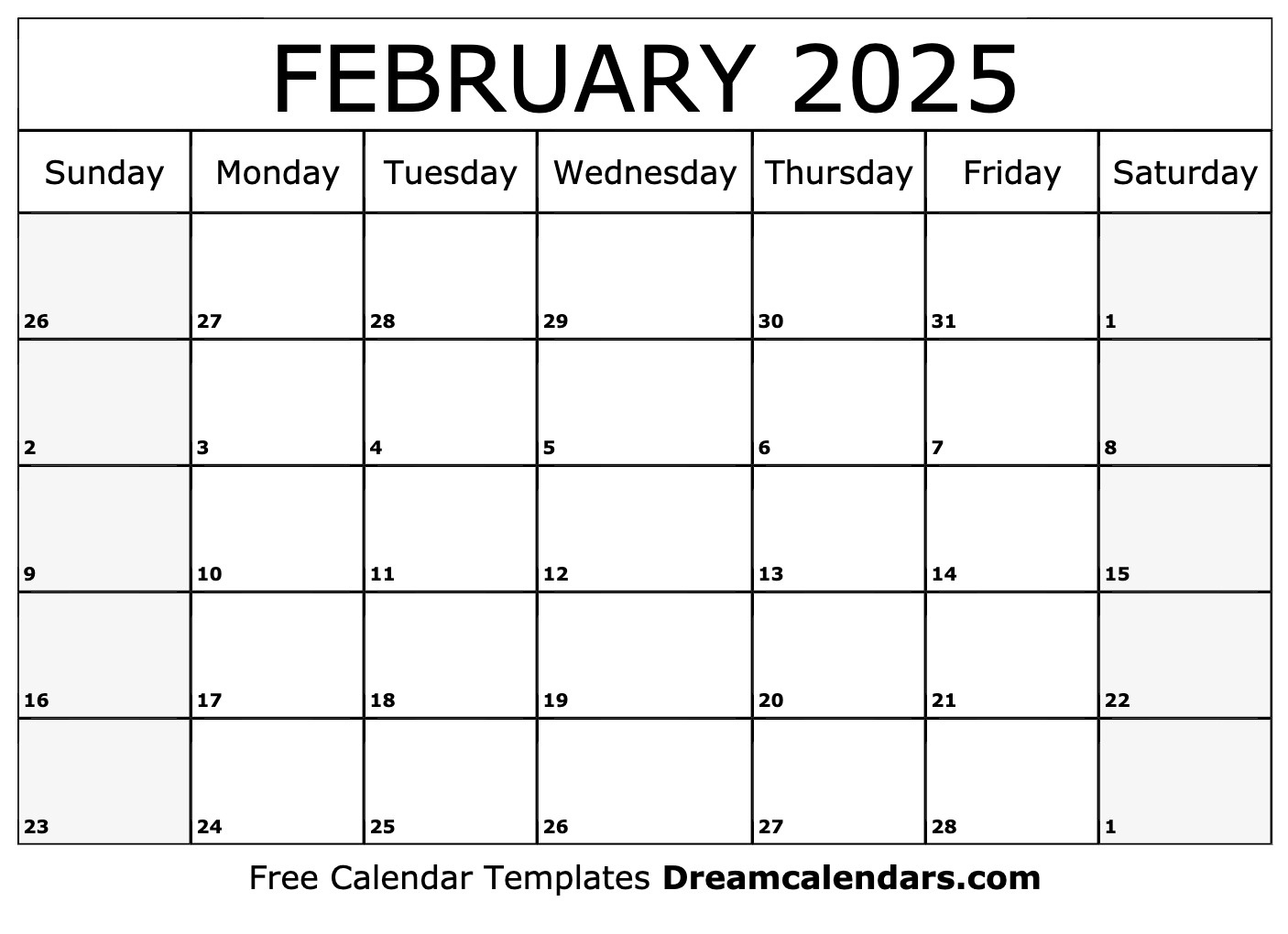 February 2025 Calendar - Free Printable With Holidays And Observances | Show Me February Calendar 2025