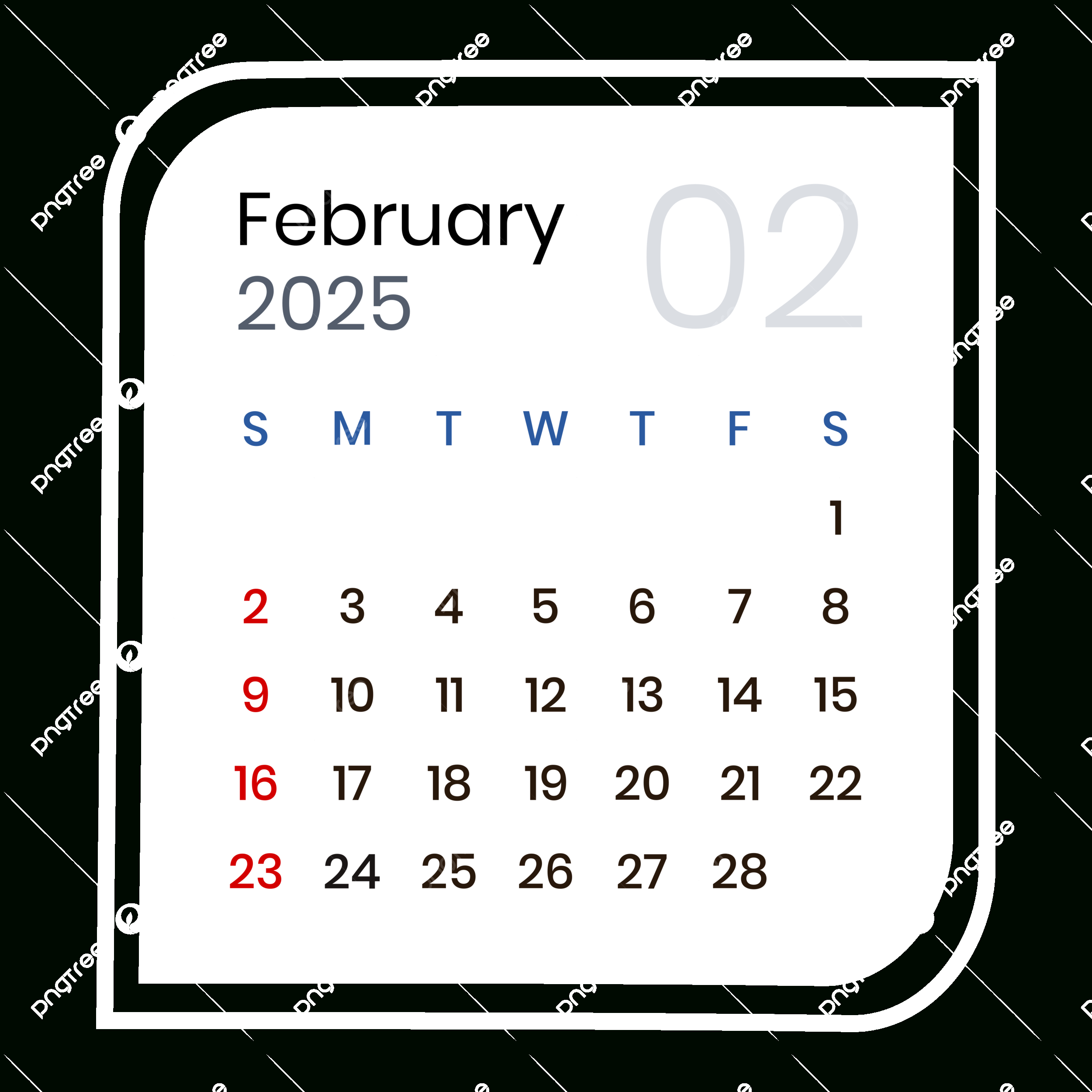 February 2025 Calendar Png Transparent Images Free Download | Calendar 2025