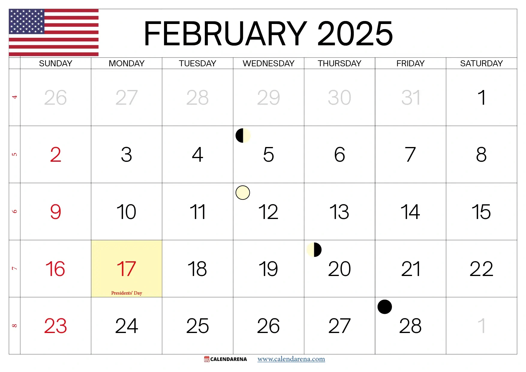 February 2025 Calendar With Holidays | Calendar 2025