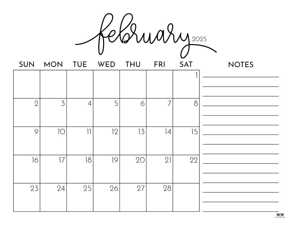 February 2025 Calendars - 107 Free Printables | Printabulls | Blank Calendar Of February 2025