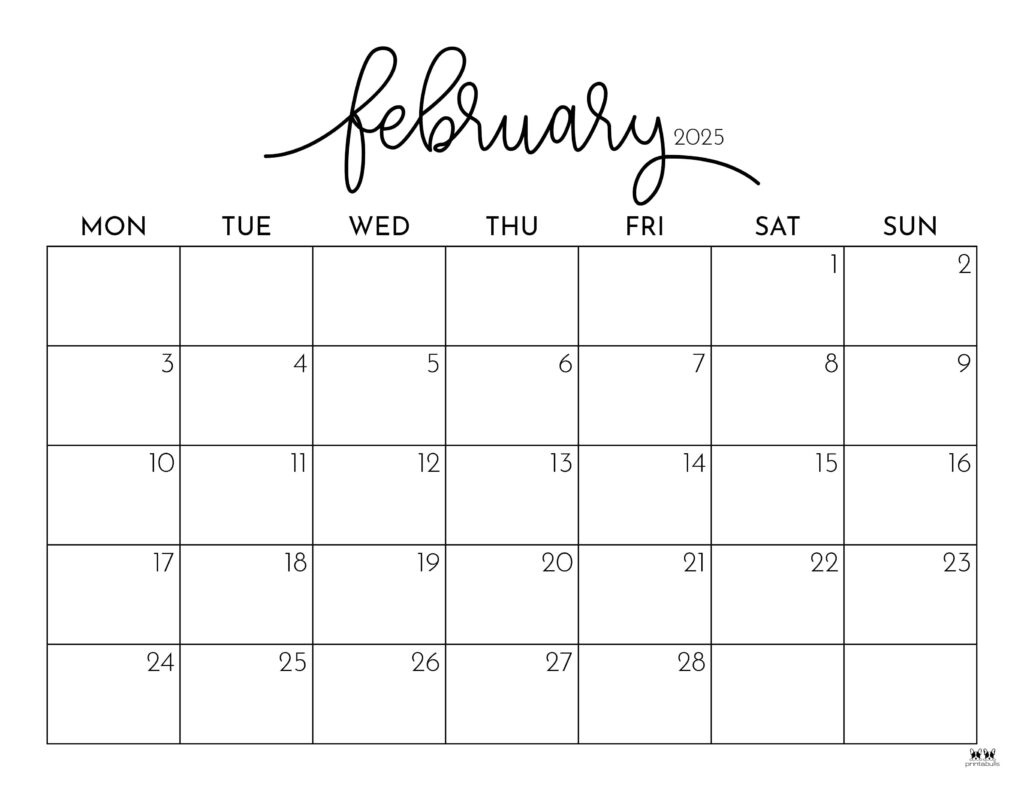 February 2025 Calendars - 107 Free Printables | Printabulls | Calendar of February 2025