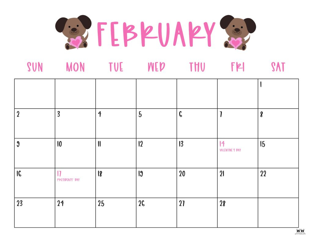 February 2025 Calendars - 107 Free Printables | Printabulls | February 2025 Calendar Printable With Holidays