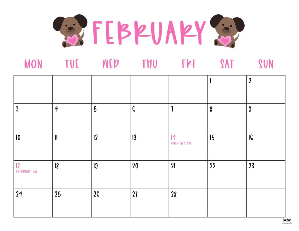 February 2025 Calendars - 107 Free Printables | Printabulls | Monthly Printable Calendar February 2025