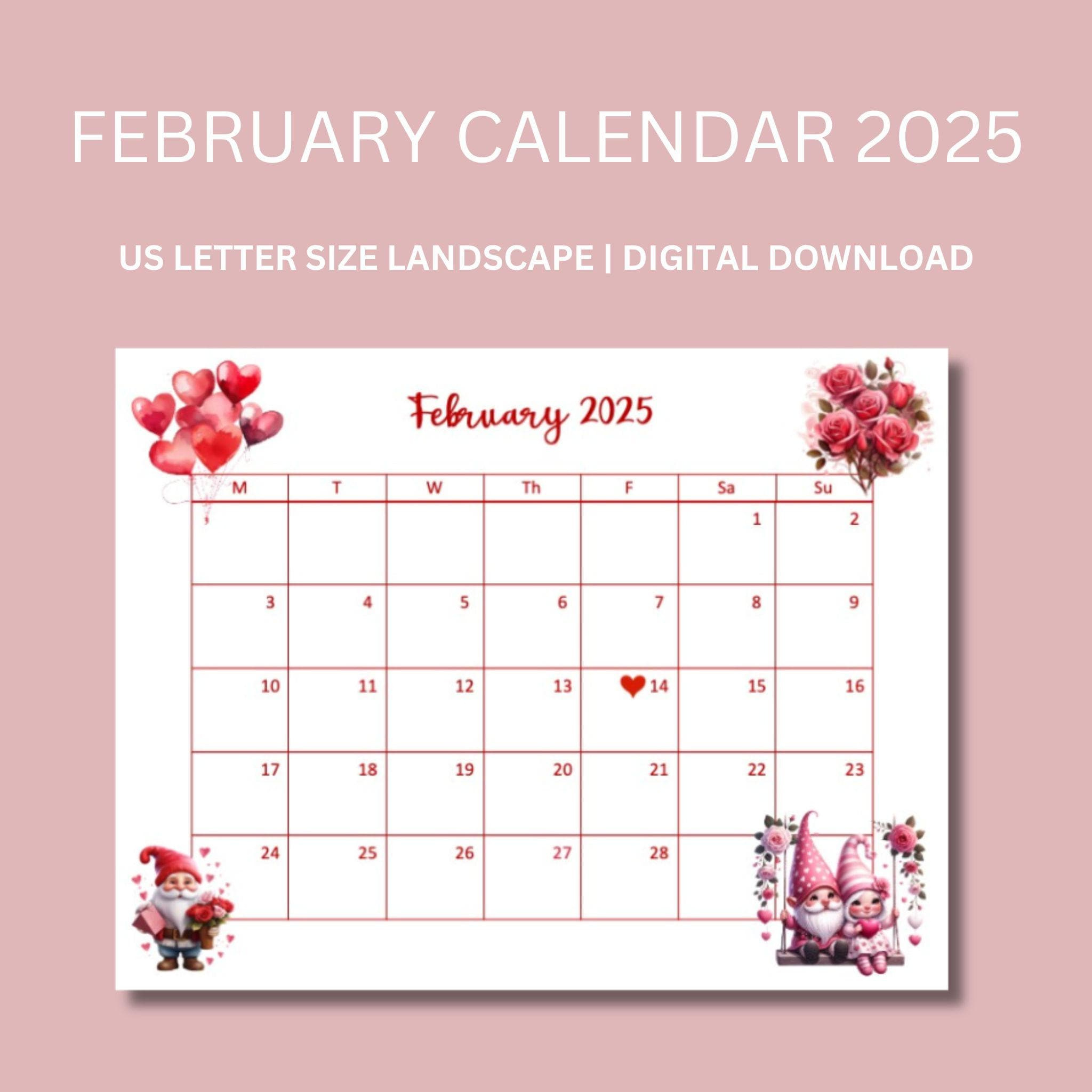 February Calendar, 2025 February Calendar, Downloadable Calendar | Calendar 2025