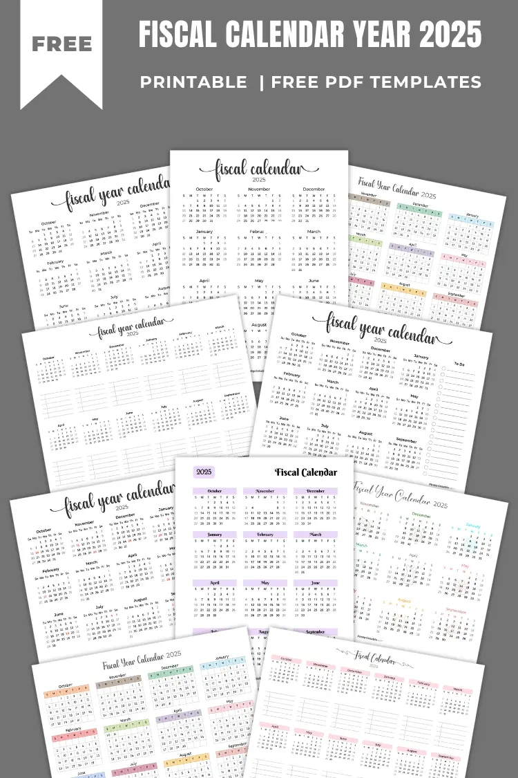 Fiscal Calendar Year 2025 | Printable Pdf Templates | Fiscal Year 2025 Calendar Printable