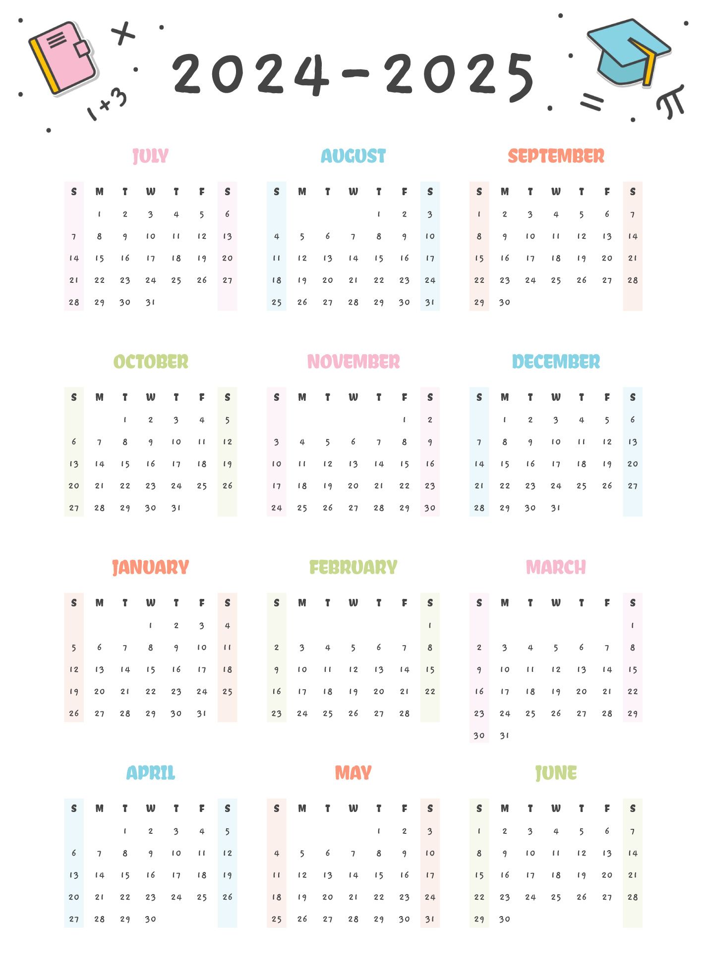 Free Calendar Google Docs Templates - Gdoc.io | Free Printable Google Calendar 2025