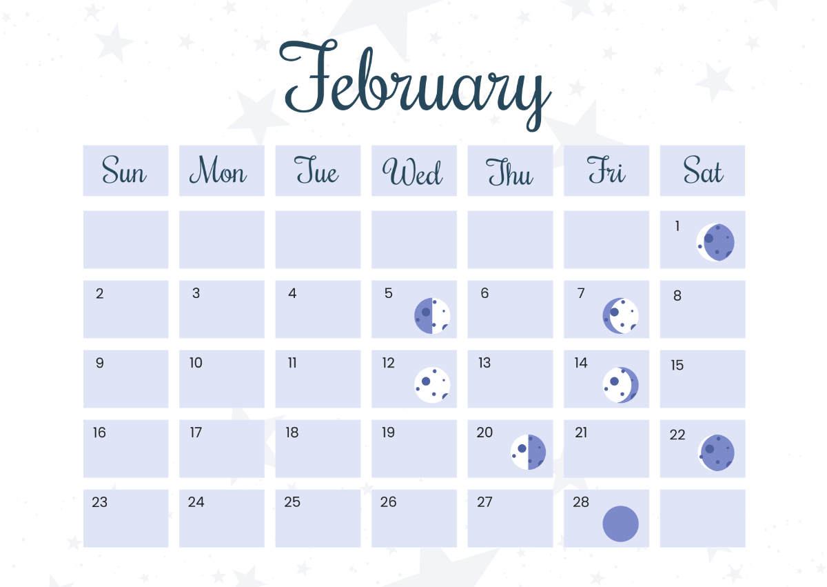 Free February 2025 Calendar With Moon Phases Template - Edit | February 2025 Calendar Seasons