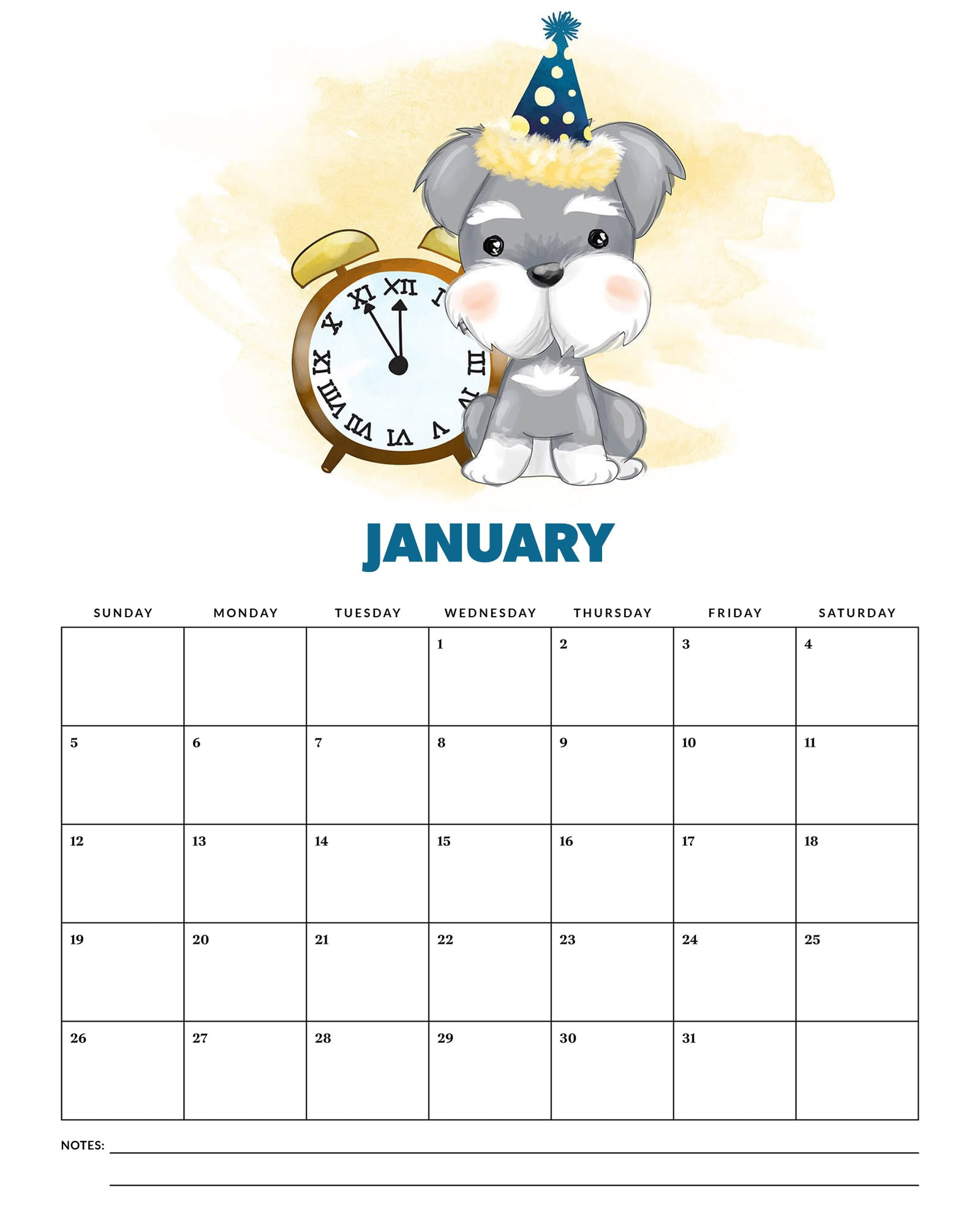 Free Printable 2025 Cute Dog Calendar - The Cottage Market | Calendar 2025