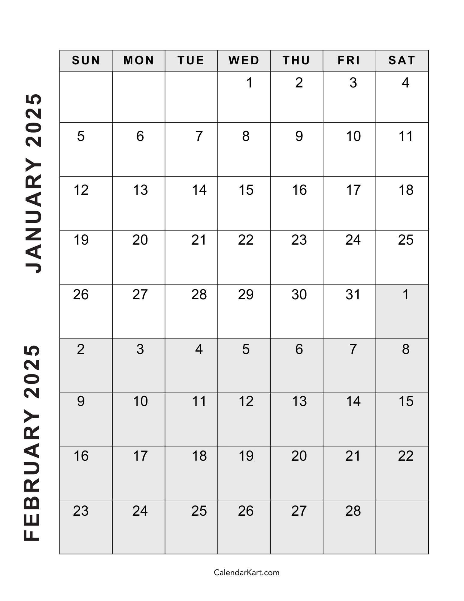 Free Printable January February Calendar 2025 - Calendarkart | Calendar 2025