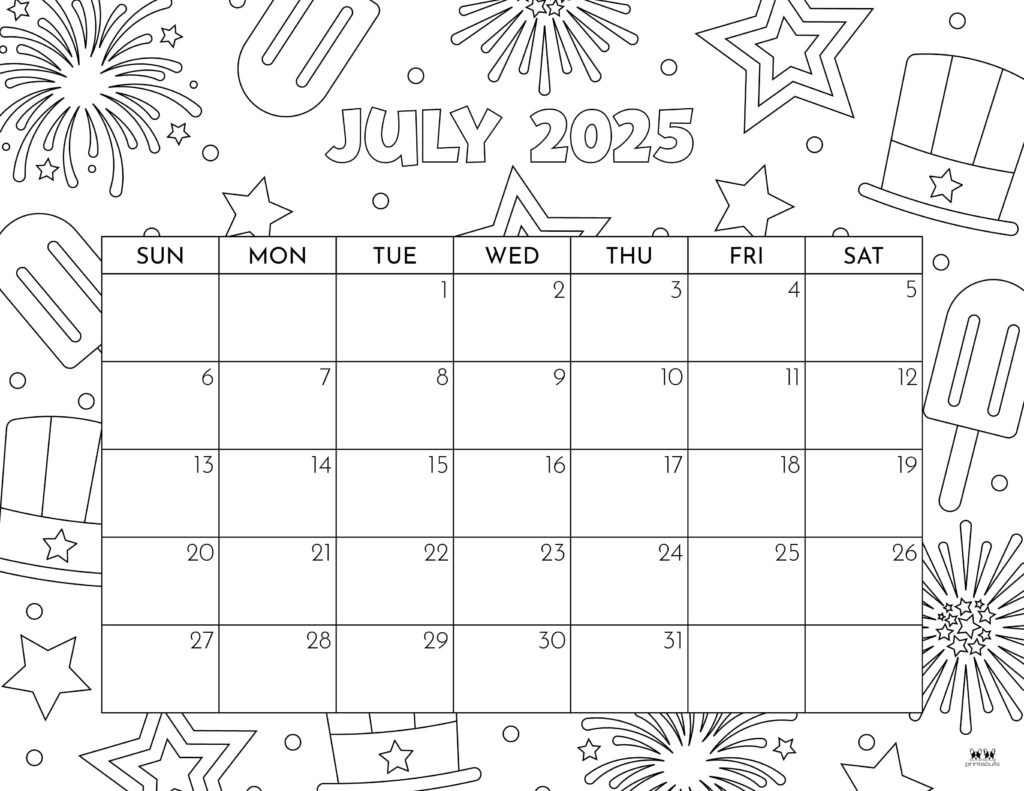 July 2025 Calendars - 107 Free Printables | Printabulls | Calendar 2025