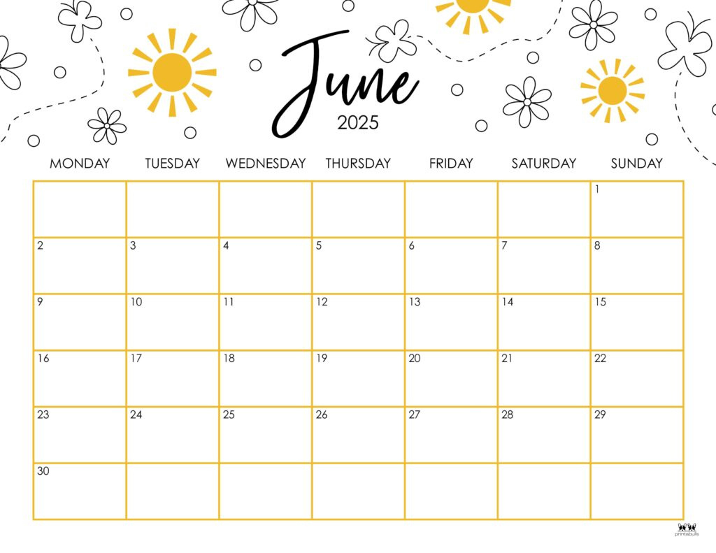 June 2025 Calendars - 107 Free Printables | Printabulls | June 2025 To June 2025 Calendar Printable