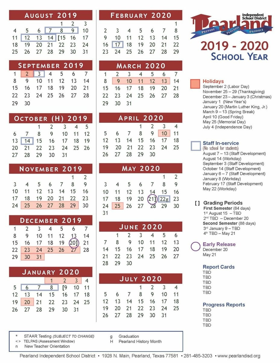 Klein Isd 22 23 Calendar | Pearland Isd Calendar 2024 - 2025 Printable