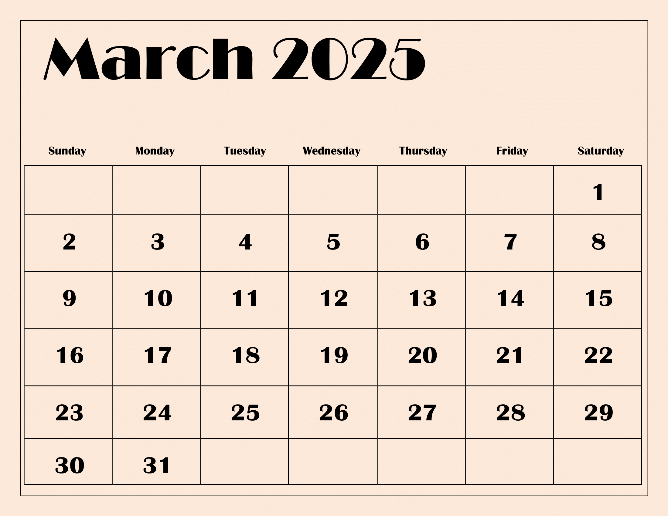 March 2025 Calendar Printable Pdf Template With Holidays | February And March 2025 Calendar