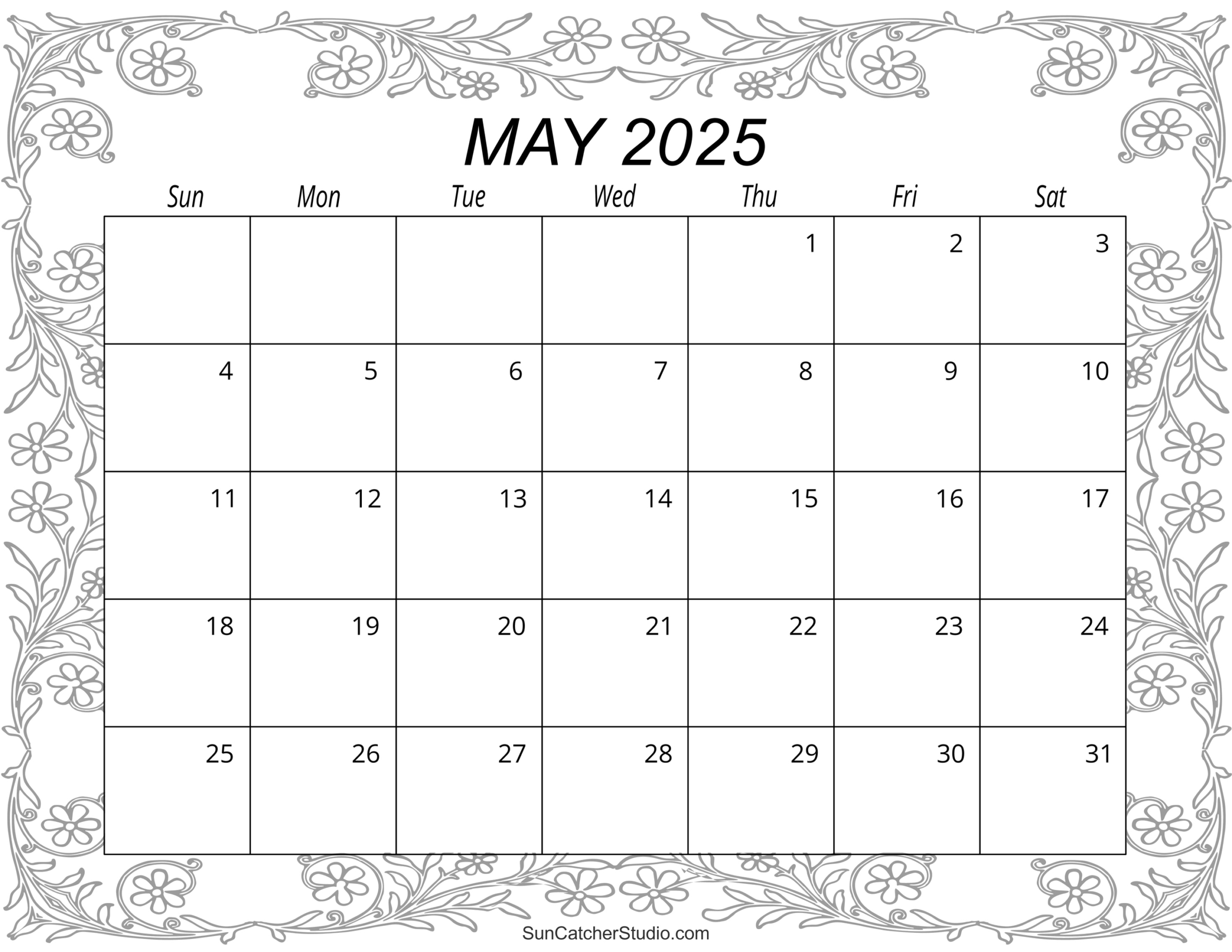 May 2025 Calendar (Free Printable) – Diy Projects, Patterns | Free May Calendar 2025 Printable