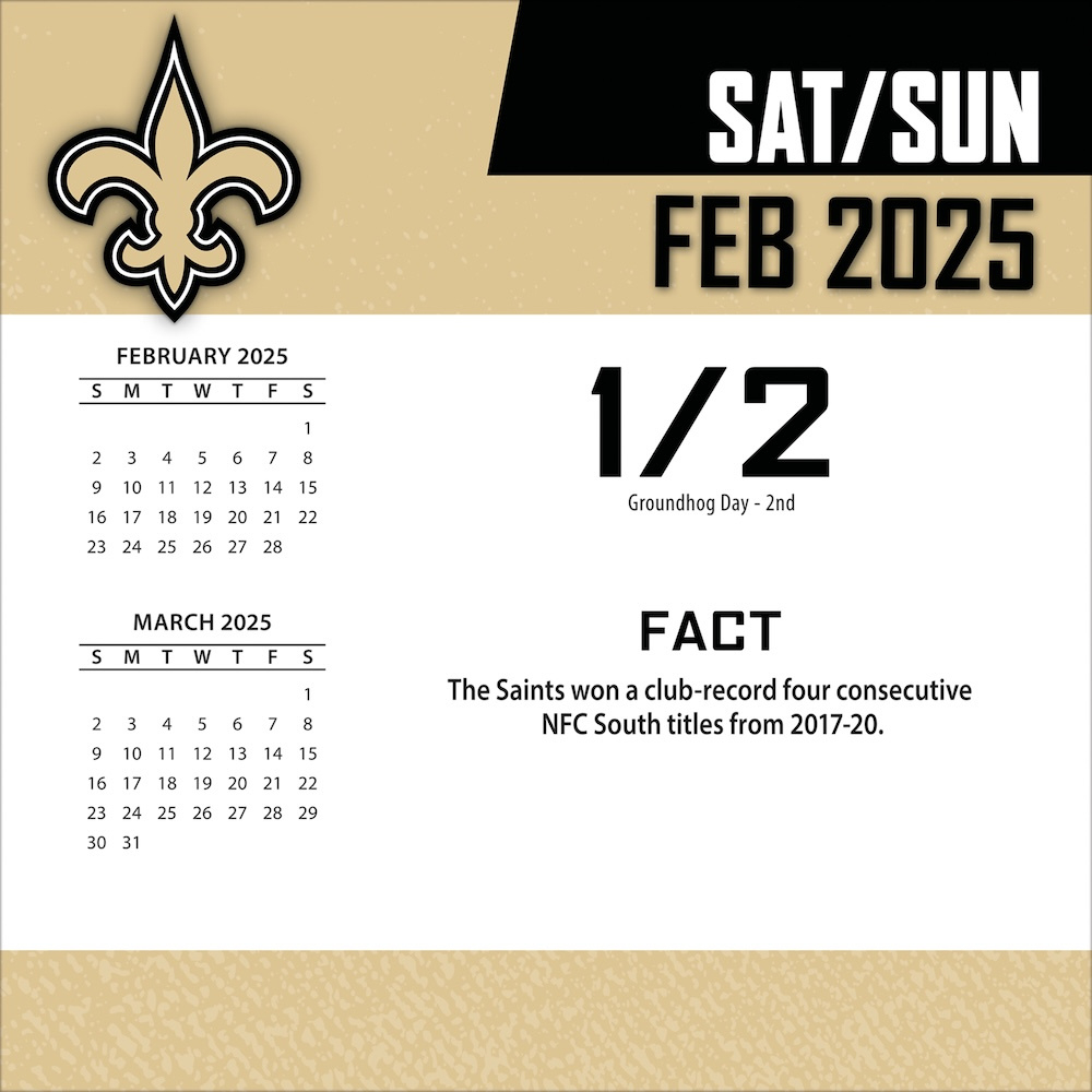 New Orleans Saints 2025 Nfl Page-A-Day Box Calendar - Buy At Khc | February 2025 Saints Calendar